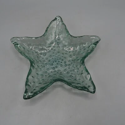 Cristal de mar verde estrella de mar burbujeante baratija joyería plato de caramelo pisapapeles mar Foto 1 de 4