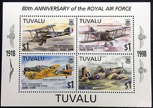 1998 Tuvalu 80th ANV. VON DER RAF BRIEFMARKEN 4ER FLUGZEUG FLUGZEUGE SOPWITH PUP - Bild 1 von 1