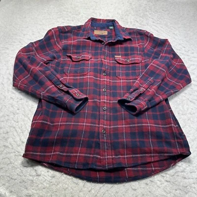 Orvis Big Bear Flannel Shirt Blue Red Plaid Heavyweight Mens Size Medium M - Image 1 of 4