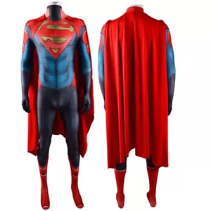 Superboy Jonathan Kent Jumpsuit Printed Bodysuit Robe Halloween Costume Cosplay - Picture 1 of 10