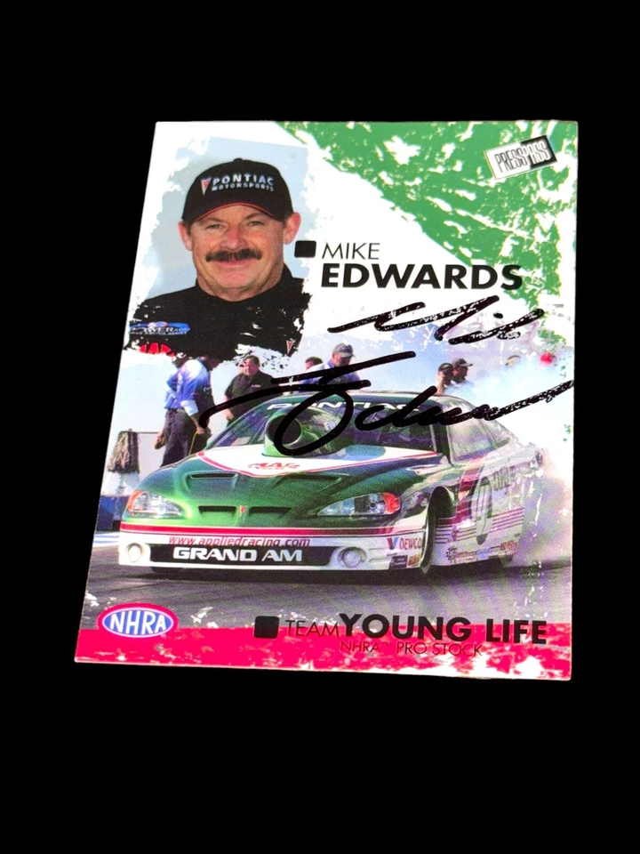 Mike Edwards YOUNG LIFE 2005 PRESS PASS #32 signed PRO STOCK NHRA card RARE - Image 1 of 1