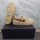 Nike Air Force 1 Shadow Shimmer Brown Beige Sneakers Dz4705-200 Women's Size 10