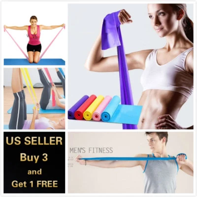 5 Feet Stretch Resistance Bands Exercise Pilates Yoga GYM Workout Physio Aerobic