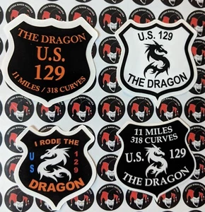 Menge 4 I Rode The Dragon Highway 129 Schwanz des Drachen Aufkleber Abziehbilder - Bild 1 von 1