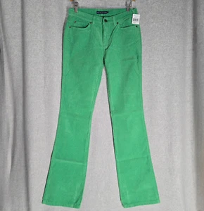 Polo Ralph Lauren Corduroy Cotton Pants Midrise Bootcut Womens 2 Lime Green VTG - Picture 1 of 11