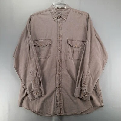 Wolverine Shirt Mens L Brown Tabbed Long Sleeve Button Flap Pockets Button Down - Image 1 of 4