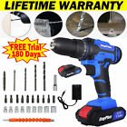 Cordless Drill Driver Set Combi Drills Electric Screwdriver Battery Worklight