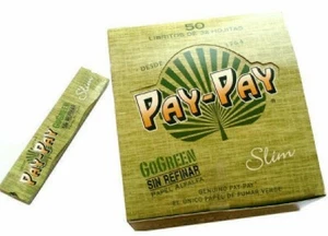 Pay Pay Go Green King Size Slim Unrefined Rolling Papers Full box (50)  - Picture 1 of 4
