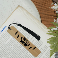 Bookmark - Laser Engraved Wood Book mark - Super Mon - Mother's Day Gift