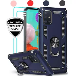 Custodia telefono magnetica anello vetro temperato per Samsung Galaxy A71 4G - Foto 1 di 16