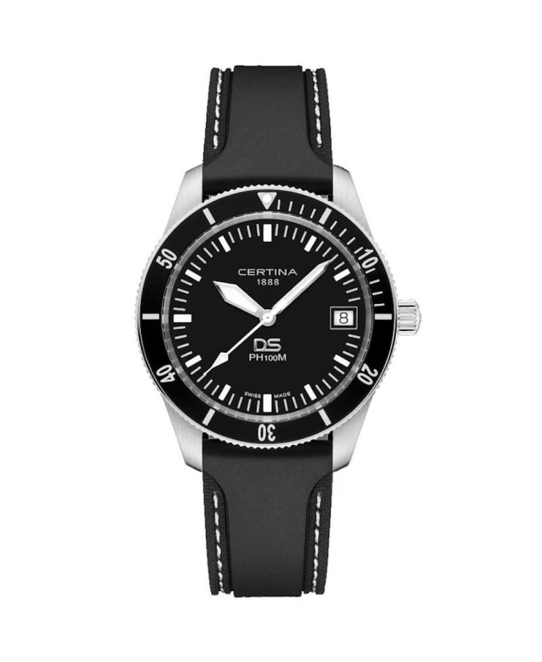 Reloj informal de cuarzo analógico para hombre CERTINA vestido clásico esfera negra impermeable redondo Foto 1 de 4