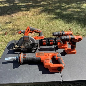 Black+Decker 20V MAX PowerConnect Tool Combo Kit Drills Recip Saw 3 Batteries - Picture 1 of 8