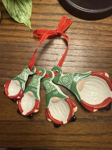 Signature Select Ceramic Holiday Christmas Gnome Shape Measuring Spoon Set  - Picture 1 of 6