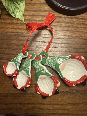 Signature Select Ceramic Holiday Christmas Gnome Shape Measuring Spoon Set  - Image 1 of 4