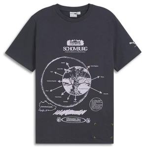 Puma Graphic Crew Neck Short Sleeve T-Shirt X Schomburg Mens Grey Casual Tops 62 - Picture 1 of 2