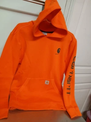 Sudadera con Capucha Carhartt Unisex Adolescentes XL (18-20) Naranja Spellout - Nunca Usada Foto 1 de 4