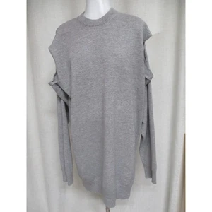 MAISON MARGIELA Gray Slit Open Shoulder Wool Cashmere Pullover Sweater Dress S - Picture 1 of 8