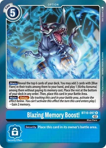 Foil Blazing Memory Boost! BT10-097 R Xros Encounter Digimon TCG - Picture 1 of 2