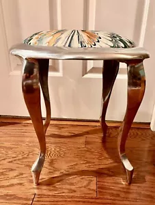 Postmodern Cast Aluminum Vanity Stool, Vintage 1990s - Picture 1 of 6