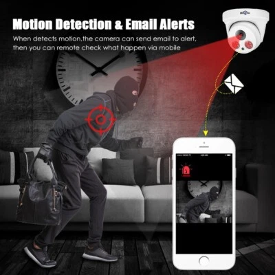 Hiseeu HC615-P-3.6 5MP 1920P POE telecamera IP H.265 audio telecamera a cupola movimento ONVIF - Immagine 1 di 4