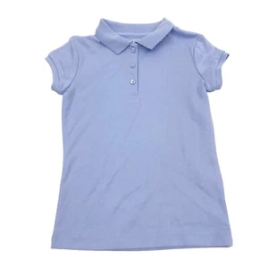 Chaps Girls Size M 5 School Uniform Short Sleeve Polo T-Shirt Blue NWOT - Picture 1 of 6
