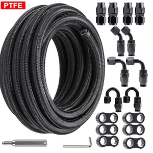 Línea de combustible de PTFE trenzada de nailon 6AN-8AN-10AN 10 PIES 20 PIES con kit de manguera de montaje de 16 piezas - Imagen 1 de 15