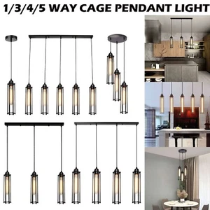 Vintage Käfig Metall Pendelleuchte Schirm Draht schwarz Decke Industrial Retro Lampen - Bild 1 von 37