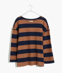 Madewell Striped Luxe Long Sleeve Tee Pullover Regular Gr. S Deep Navy - Bild 1 von 13
