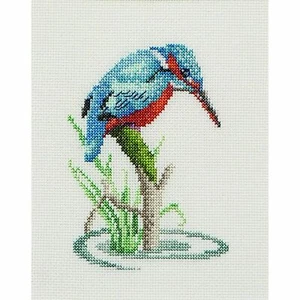 Cross-stitch kit Kingfisher 574 thea gouverneur Linen - Picture 1 of 5