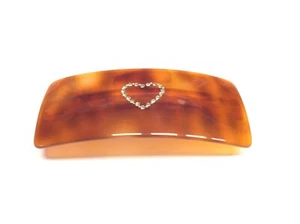 FERMAGLIO FERMACODA CAPELLI  RODOID VISONE CUORE STRASS RETTANGOLO - Picture 1 of 1