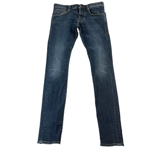Armani Jeans J35 Uomo 32 34 Slim Skinny Blu Lavaggio Scuro Elasticizzato Baffi - Foto 1 di 11