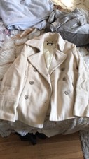 J Crew Cream Ivory White Winter Wool Jacket Coat Classic Peacoat Sz Sm