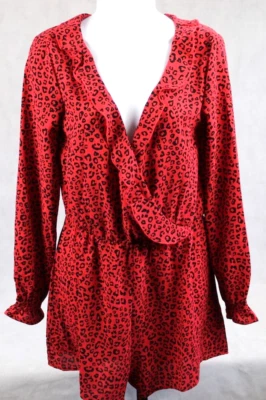 Romper | H&M Divided | Women's | Shorts | Red Animal Print | size: 6 (FC100565) - Image 1 of 4