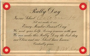 Vintage S School Rally Church Postcard Red Circle 1917 PA - Picture 1 of 4