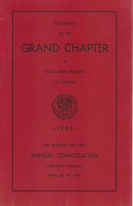 PROCEEDINGS OF THE GRAND CHAPTER OF CANADA 1959 MASONIC MASONRY - Picture 1 of 1
