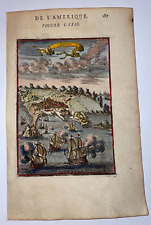 ANGRA TERCEIRA AZORES 1683 ALAIN MANESSON MALLET ANTIQUE VIEW 17TH CENTURY