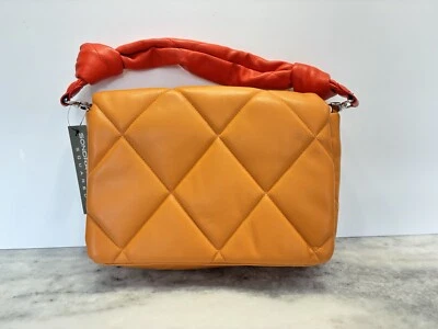 Bolso de mano Sondra Roberts para mujer cuadrado suave rojo naranja correa nuevo con etiquetas Foto 1 de 4