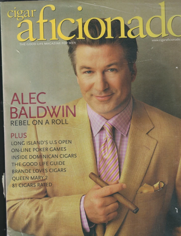 Cigar Aficionado Magazine June 2004 Alec Baldwin US Open Queen Mary 2 Brande Foto 1 de 1
