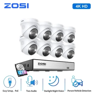 ZOSI 4K 8MP PoE Security Camera System with Spotlight 2-Way Talk Al Detect 2TB - Picture 1 of 10