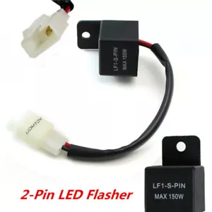 2-Pin Electronic LED Flasher Relay Fix Motorcycle Turn Signal Lights Hyper Flash - Picture 1 of 9