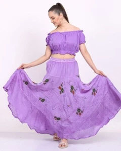 Women's Summer flower Embroidered Elastic Waist Long Maxi Skirts Assorted lot - Picture 1 of 15