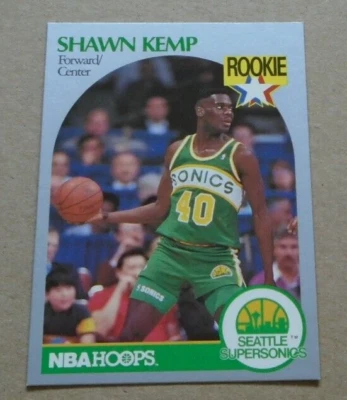 Baloncesto de la NBA Shawn Kemp 1990 Rookie Hoops Foto 1 de 2