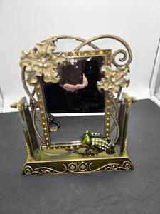 Ashleigh Manor Enameled and Jeweled Red Eye Frog Vanity Mirror 9 x 6 x 2 - Picture 1 of 6