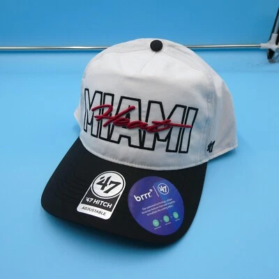 '47 Marca Miami Heat Sombrero Para Hombres Snapback Blanco Gorra para Correr Baloncesto NBA Gimnasio Nuevo Foto 1 de 4
