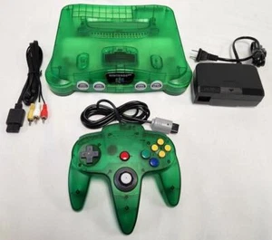 Vintage N64 Funtastic Jungle Translucent GREEN Nintendo-64 Gaming Console System - Picture 1 of 8