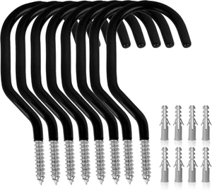 8er Pack Schwerlast Fahrradhaken, Belastbarkeit 100 Pfund, 6 Zoll, Fahrradhaken für Ga - Bild 1 von 12