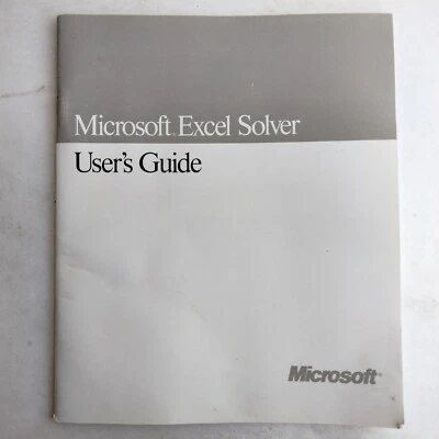 Microsoft Excel Solver User Guide Version 3.0 Macintosh Os2 In Windows - Image 1 of 4