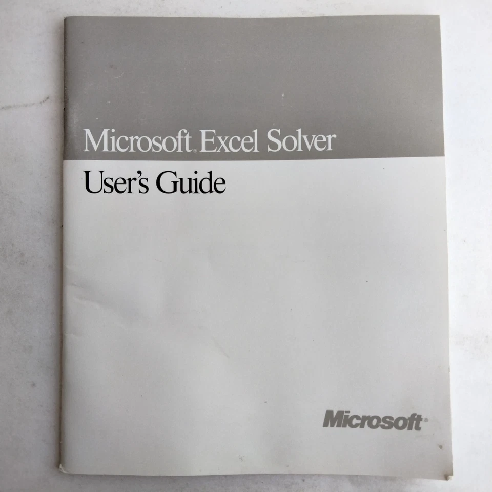 Microsoft Excel Solver User Guide Version 3.0 Macintosh Os2 In Windows - Image 1 of 4