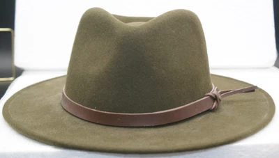 Sombrero Ranchero Minnetonka Adulto Mediano Verde Oliva 100% Lana Fieltro Vaquero Occidental Foto 1 de 4