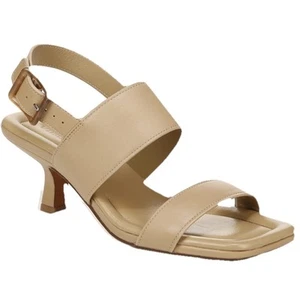 Vince CIRA Slingback Square Toe Sandals Heeled Dune Size 11 New - Picture 1 of 12